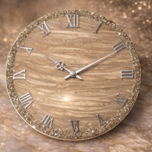 Elegant Silver Roman Resin Wall Clock